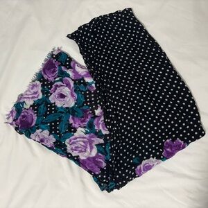 Vintage Floral and Polka Dot Scarf